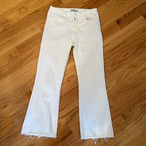 Just Black White jeans with frayed bottom